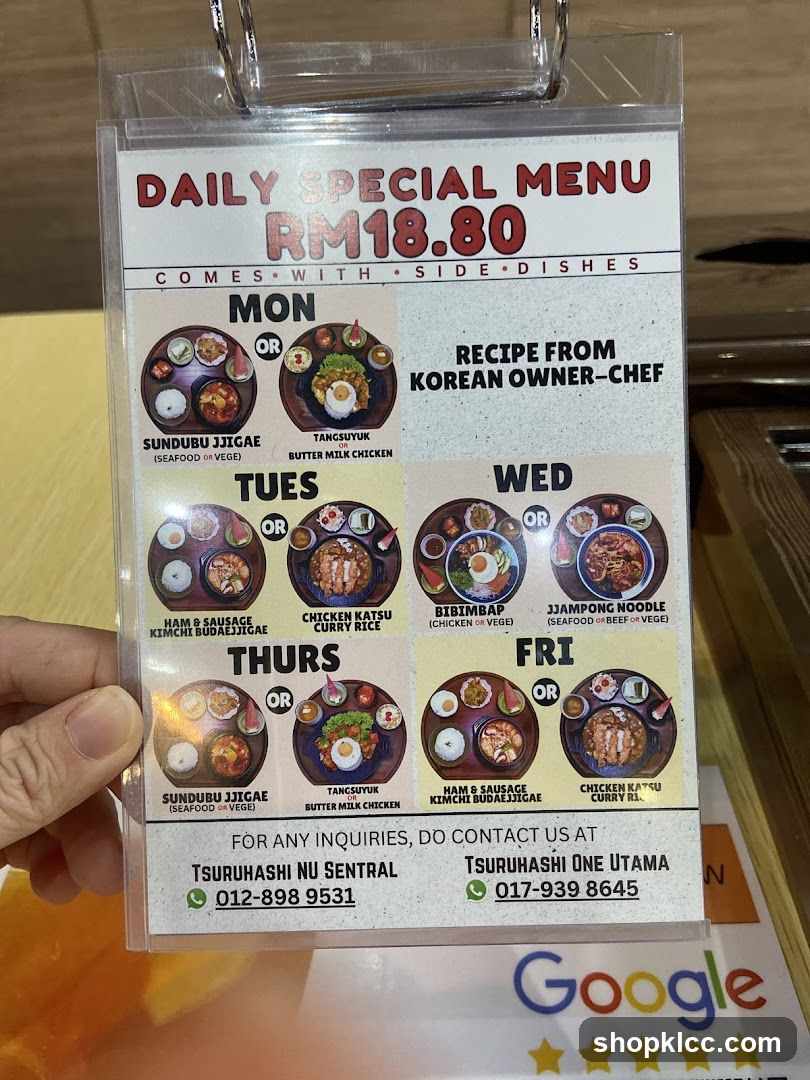 Daily Special Menu
