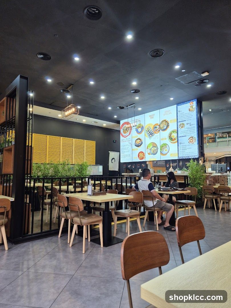 Restaurant Interior with Menu Display