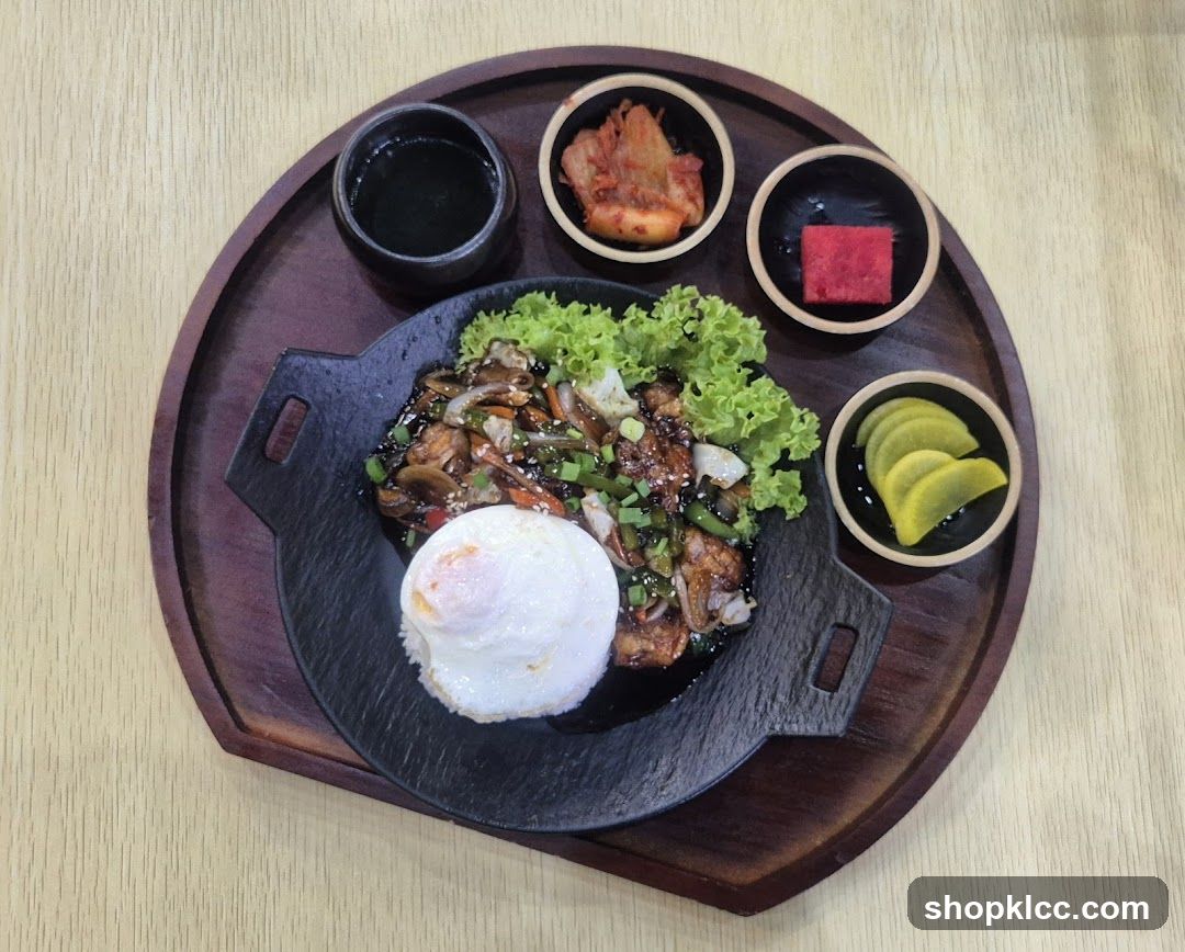 Korean Stir-fry with Rice and Sides