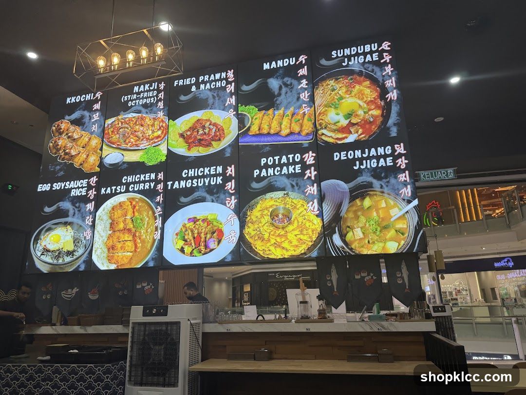 Korean Food Menu Display