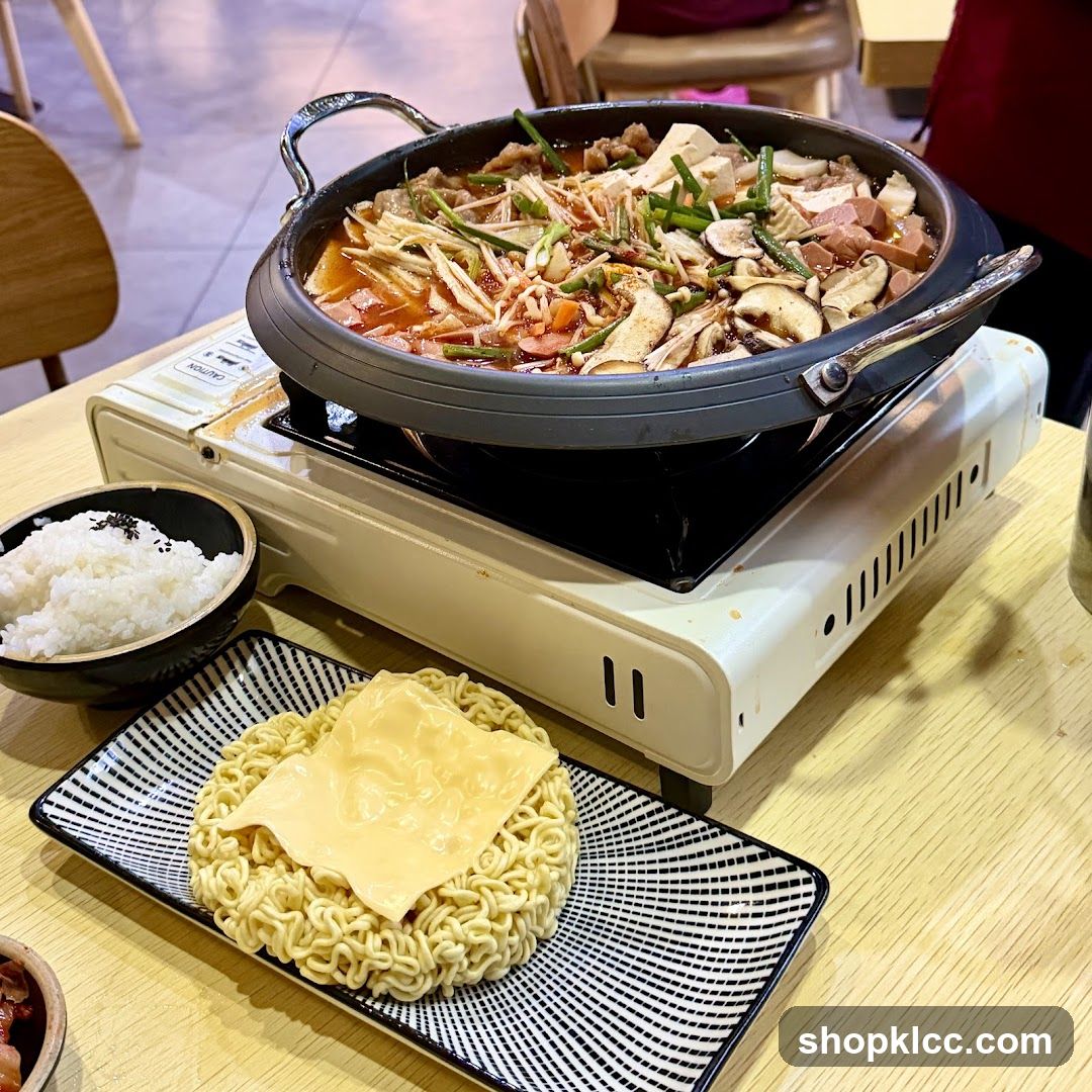 Korean Stew with Noodles and Rice