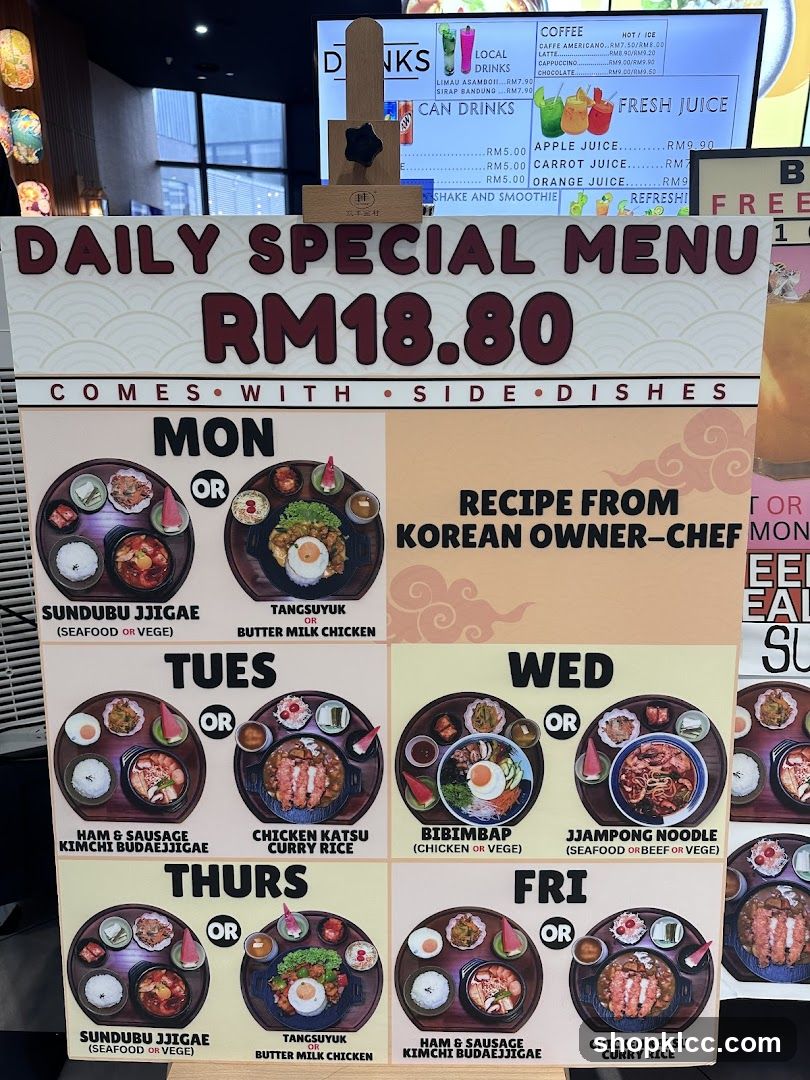 Daily Special Menu