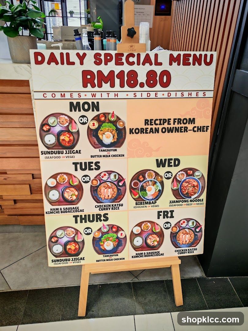 Daily Special Menu
