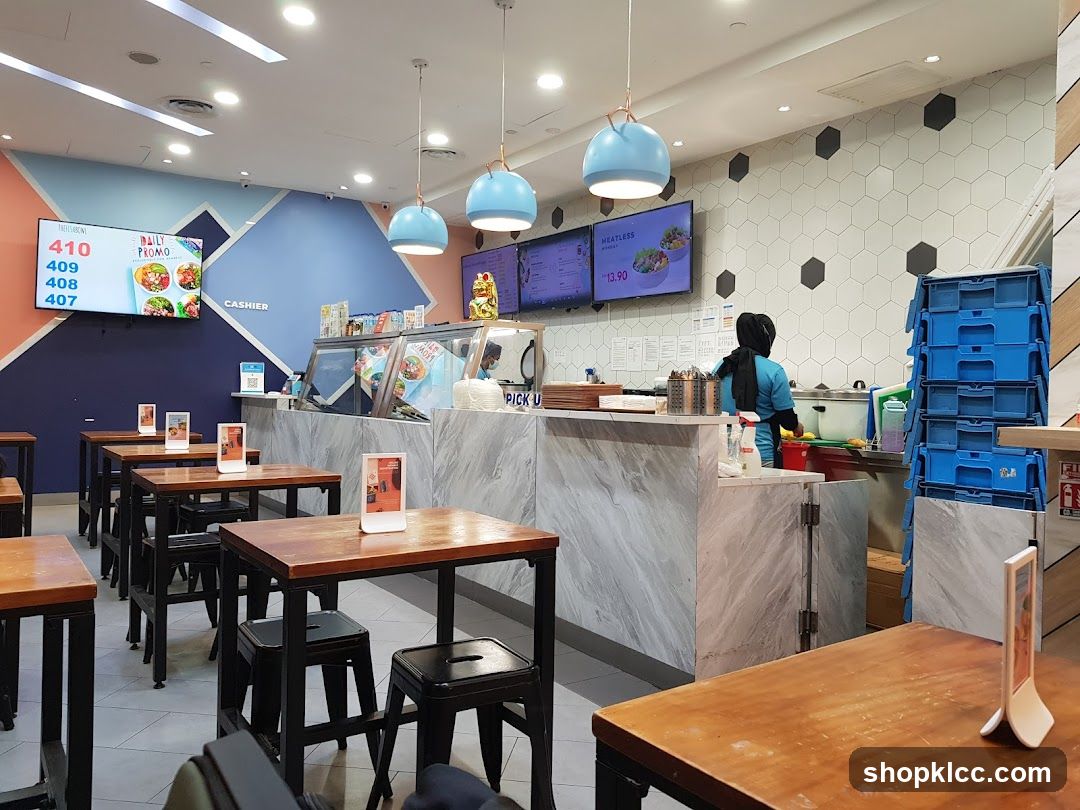 Restaurant Interior with Seating and Counter