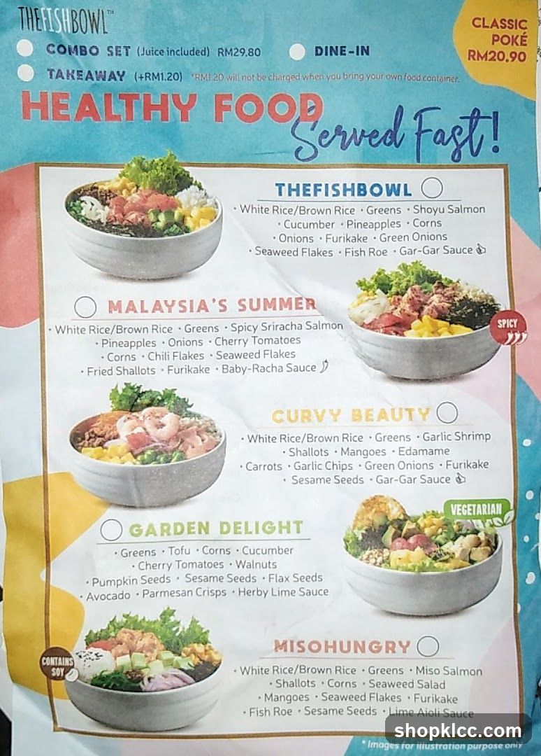 The Fish Bowl Menu