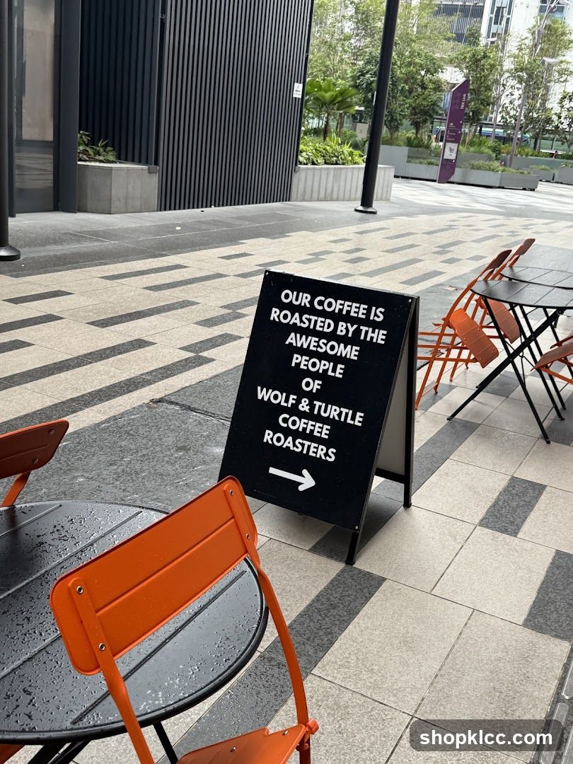 A-frame sign advertising coffee roasters