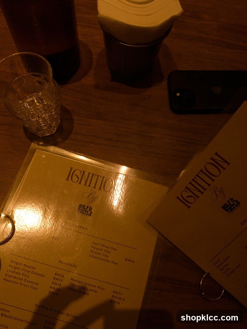 Ignition by Wolf & Turtle Menu