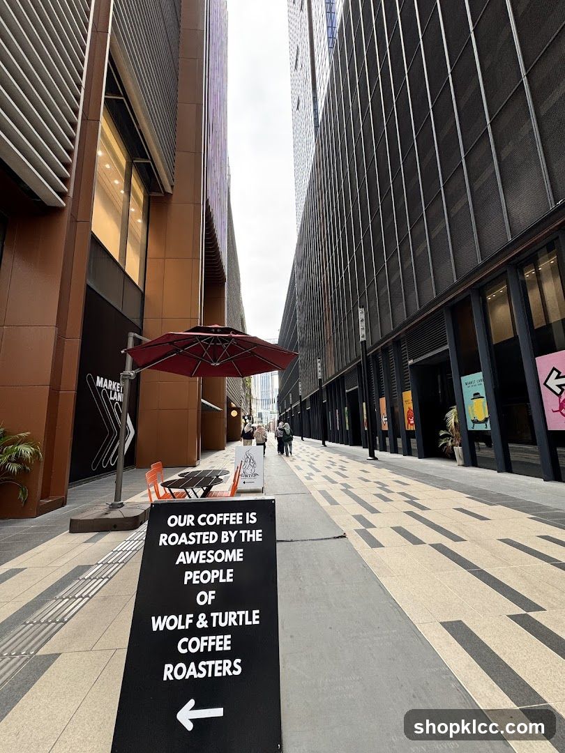 Street scene with coffee advertisement