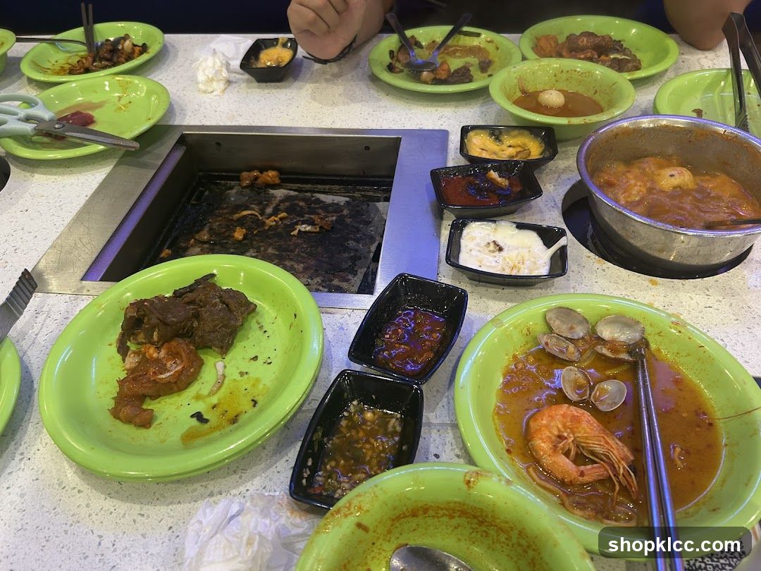 Table with partially eaten food