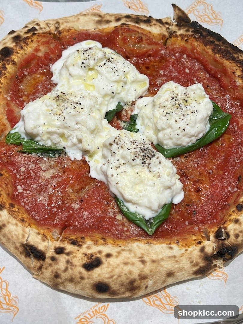 Pizza with Burrata and Basil