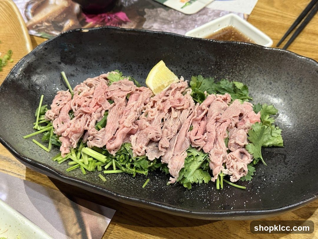 Thinly Sliced Beef with Herbs