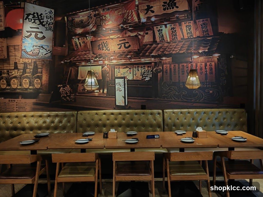 Restaurant Interior with Japanese Mural