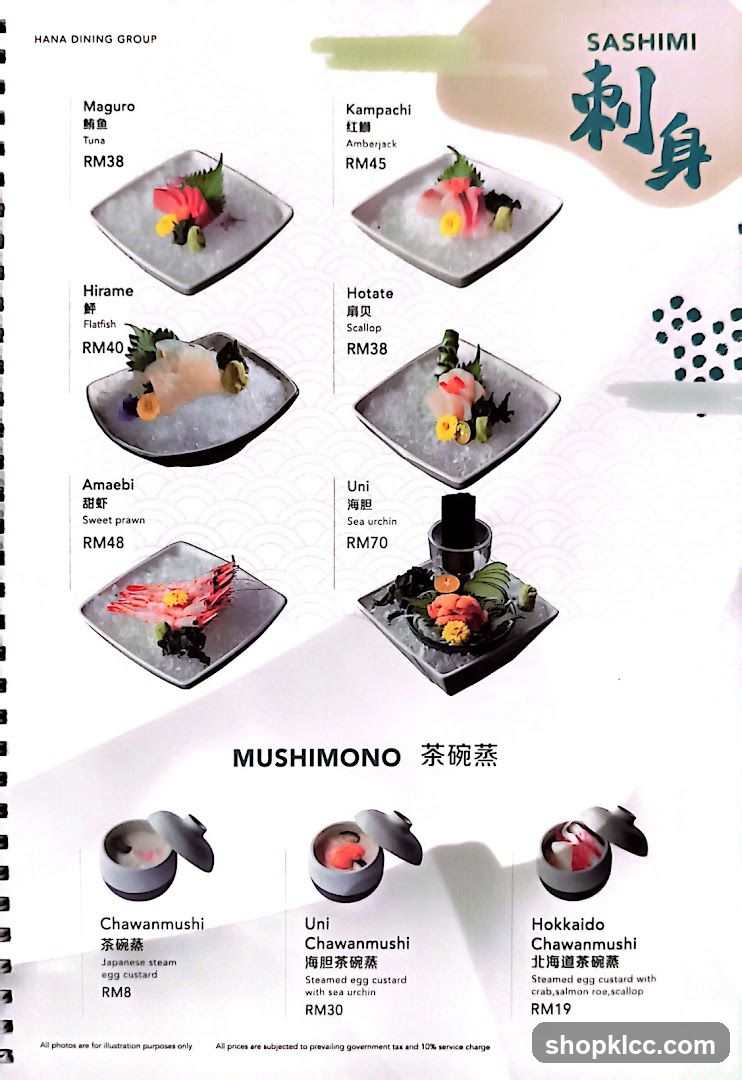 SASHIMI & MUSHIMONO