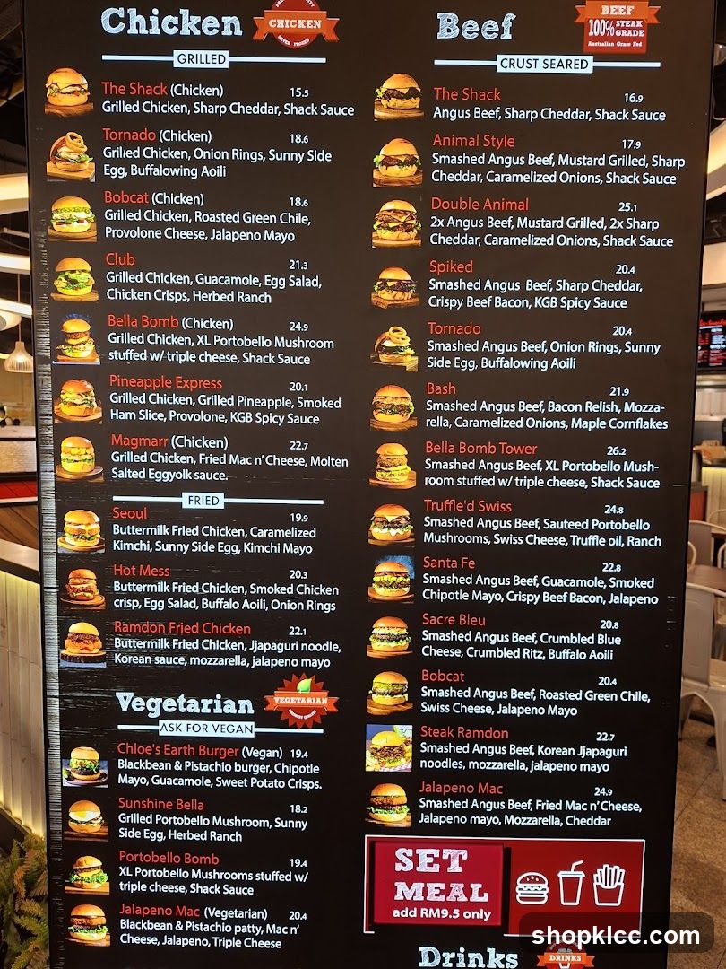 Chicken, Beef, Vegetarian