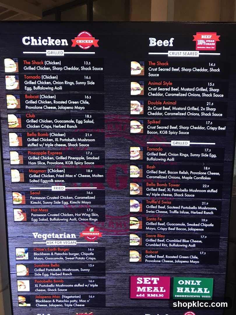 Chicken and Beef Menu