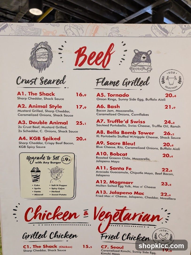 Beef Menu