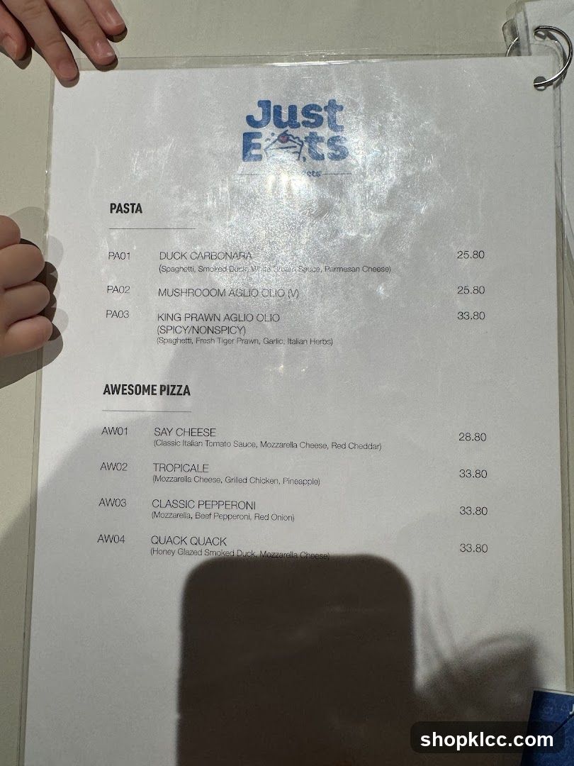 Just Eats Menu
