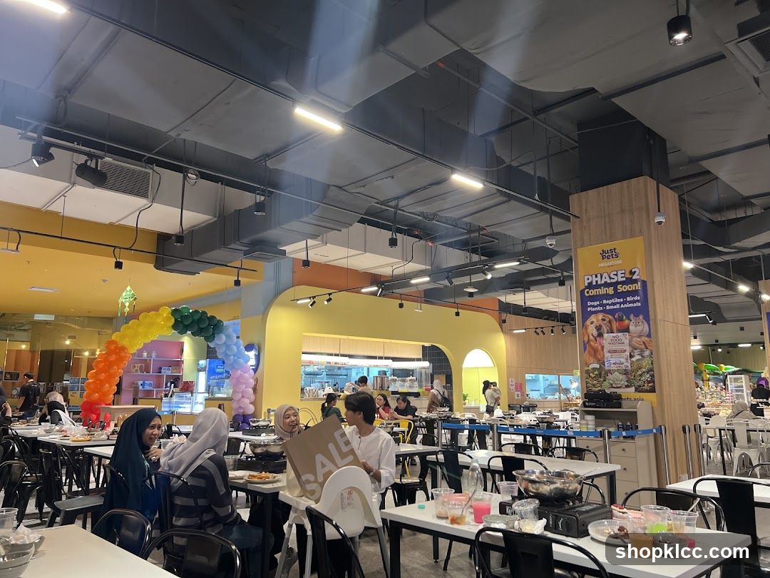 Indoor dining area with decorations