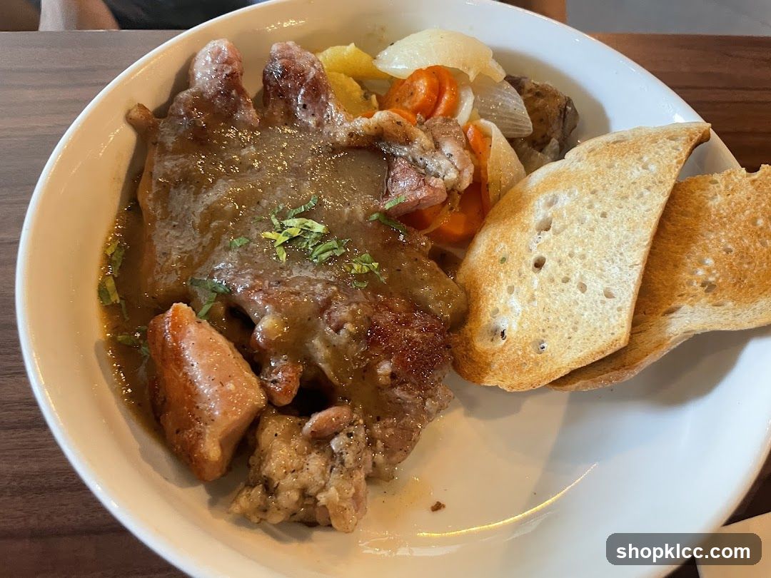 Pork Dish with Vegetables and Toast