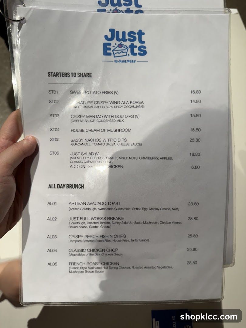 Just Eats Menu