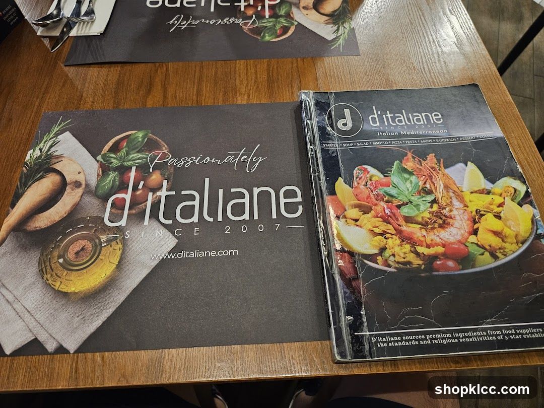 D'italiane Menu