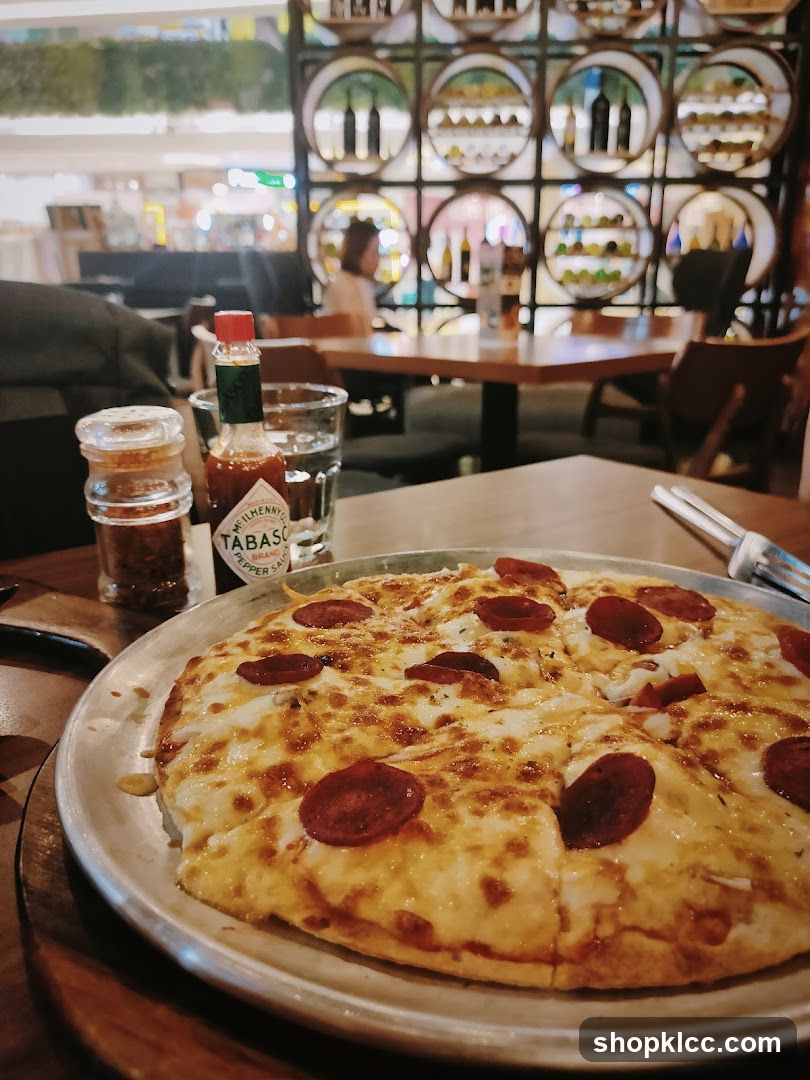 Pepperoni Pizza with Tabasco Sauce