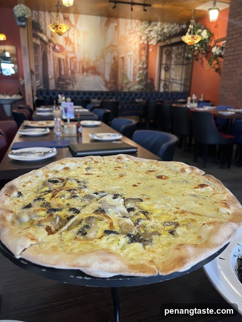 Restaurant Interior with Pizza