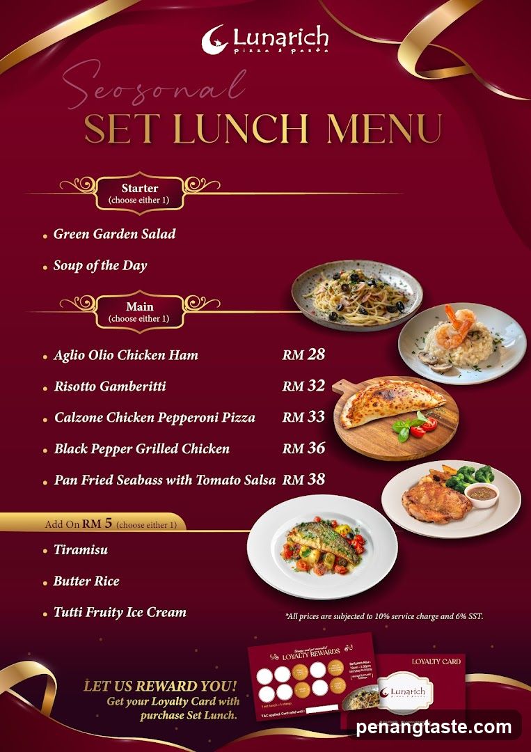 Seasonal Set Lunch Menu