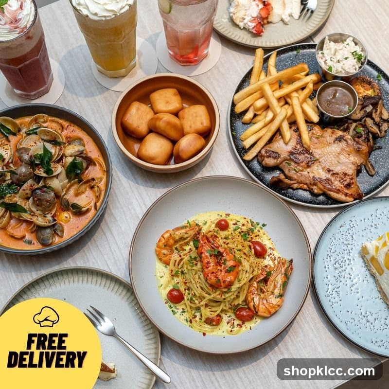 Food Spread with Free Delivery Offer