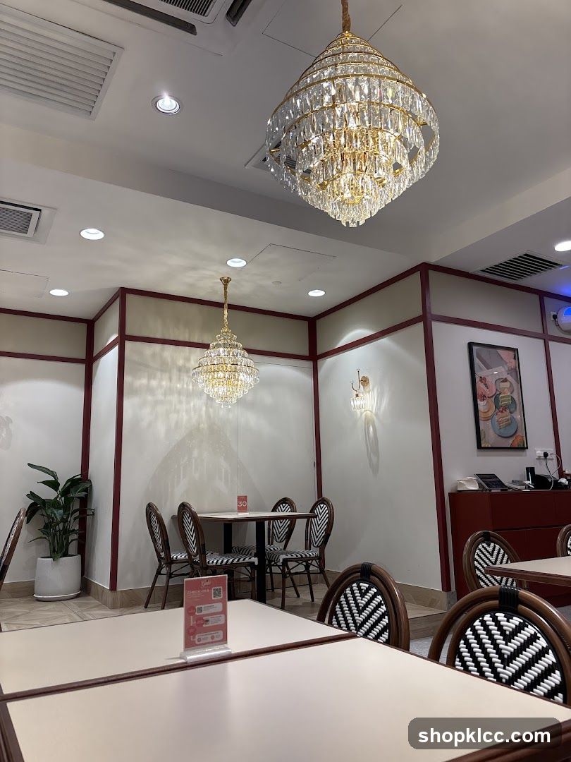 Restaurant Interior with Chandeliers