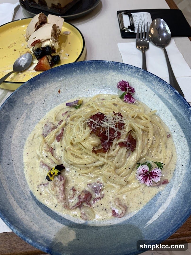 Spaghetti Carbonara and Dessert