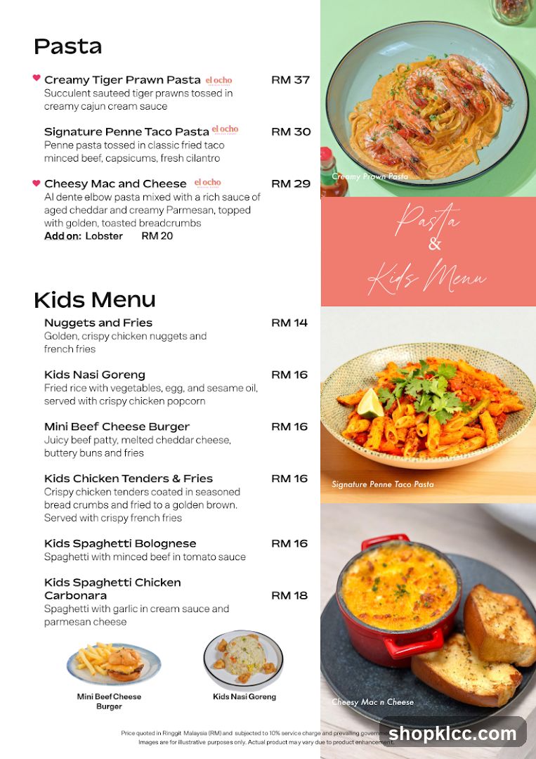 Pasta & Kids Menu