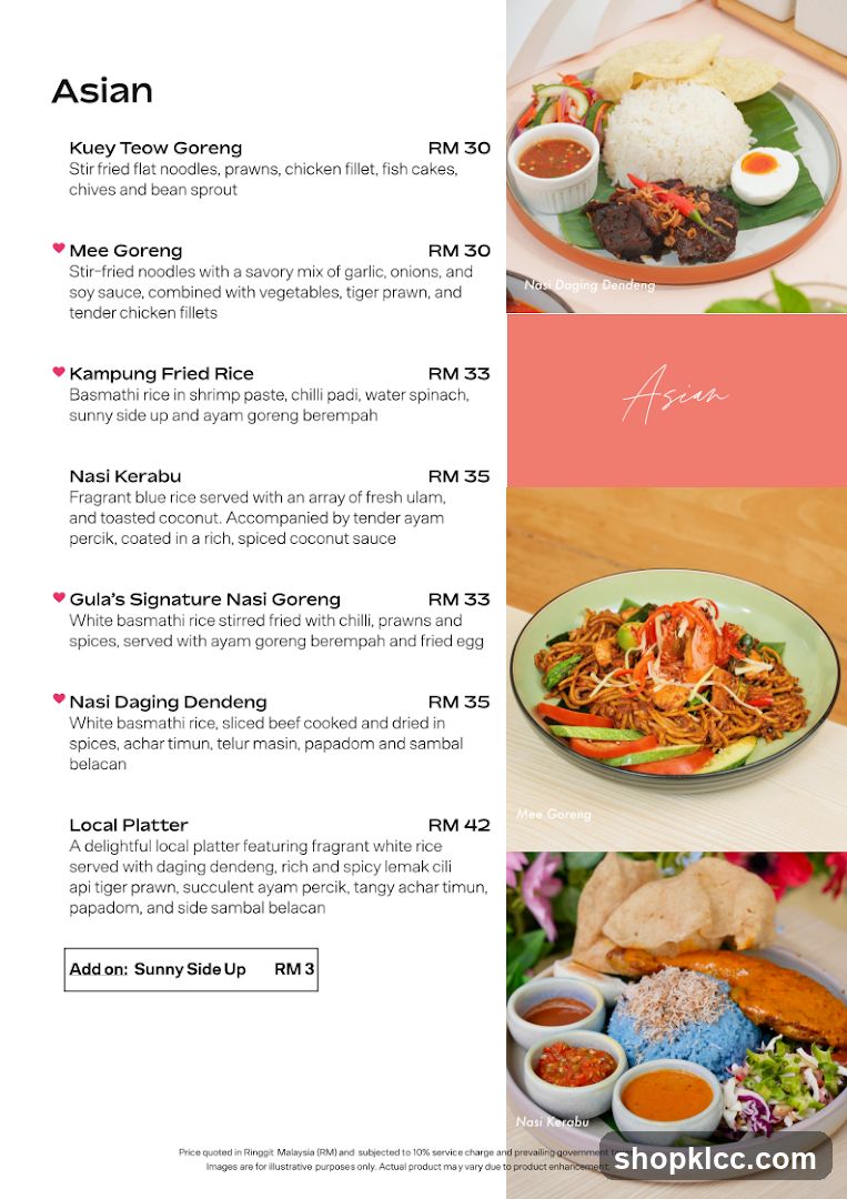 Asian Menu