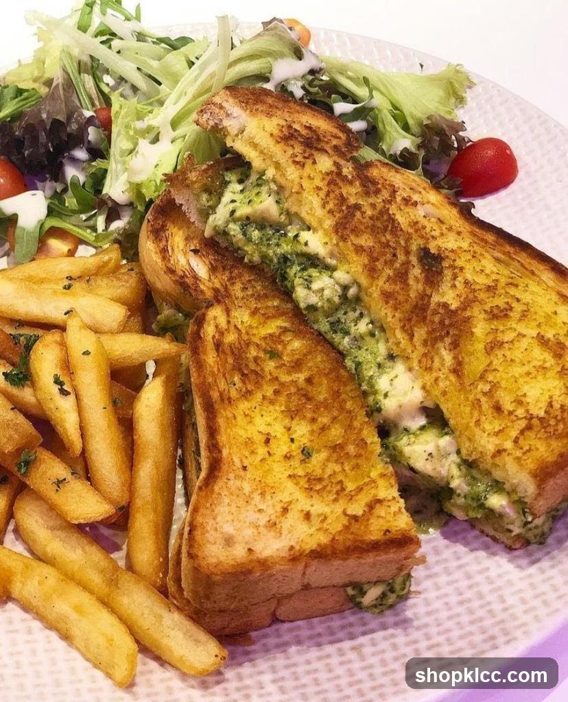 Pesto Chicken Sandwich with Fries