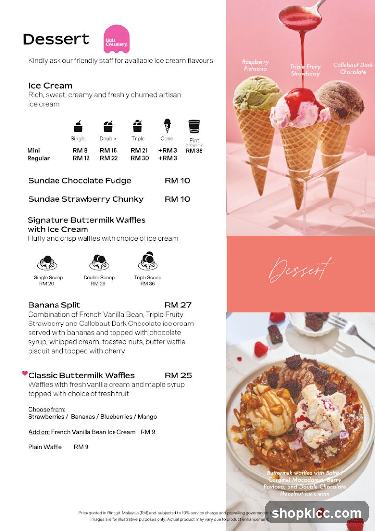 Dessert Menu
