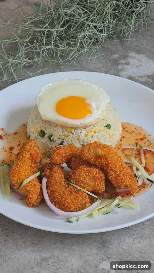 Fried Chicken with Rice and Egg