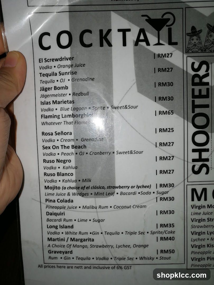 Cocktail Menu