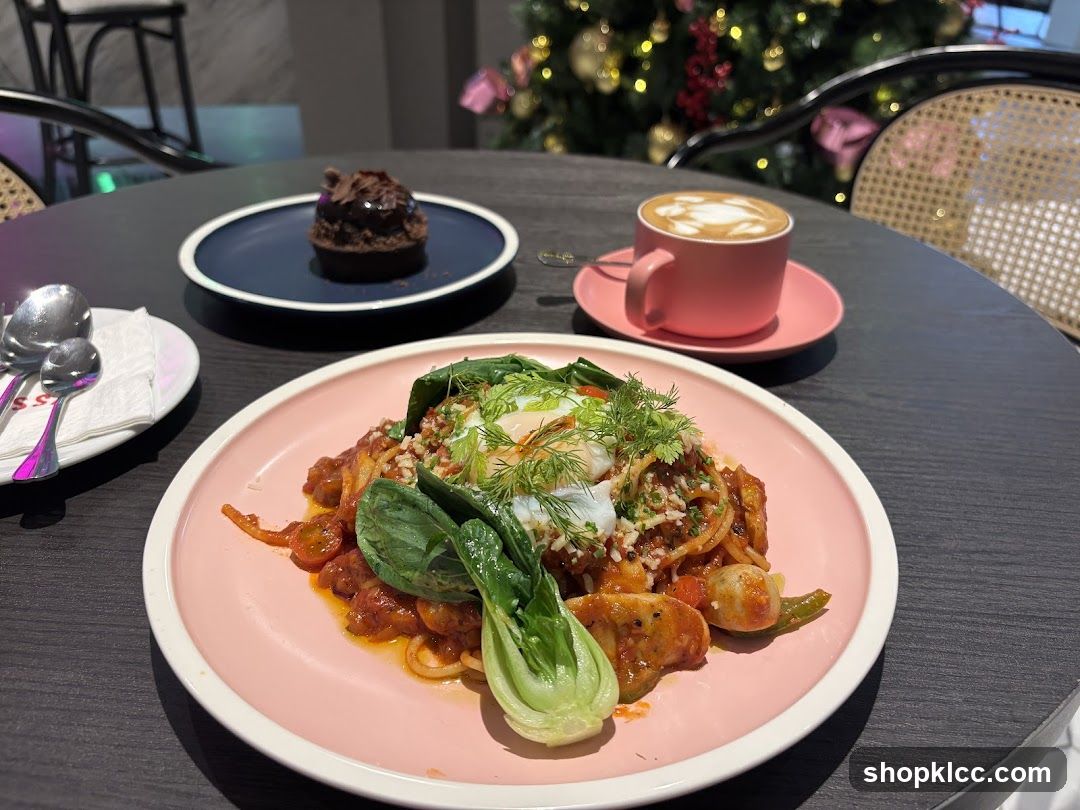 Table with food and coffee