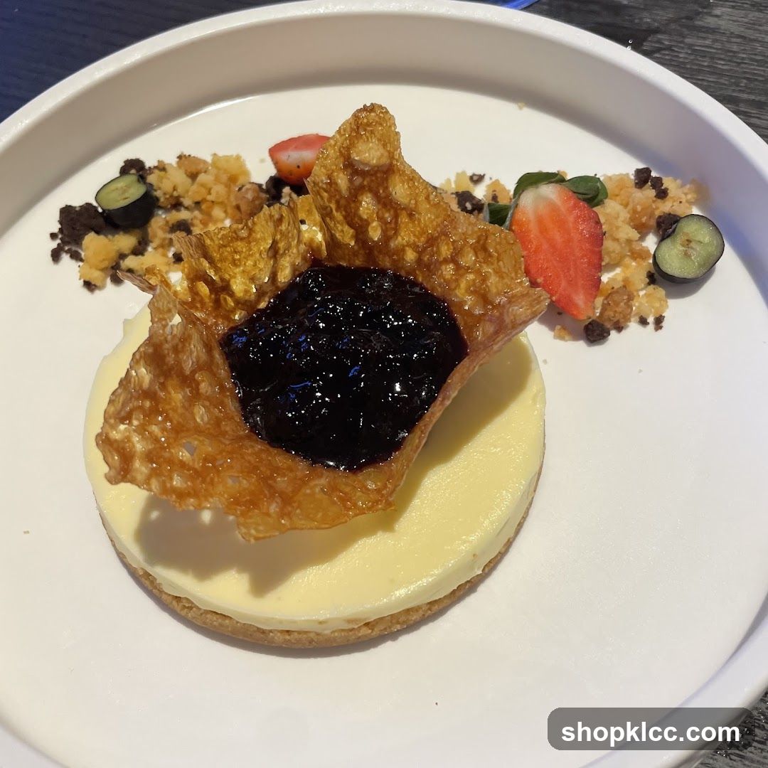 Dessert with Blueberry Compote and Crumble