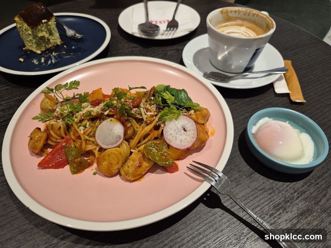 Meal with Pasta and Coffee