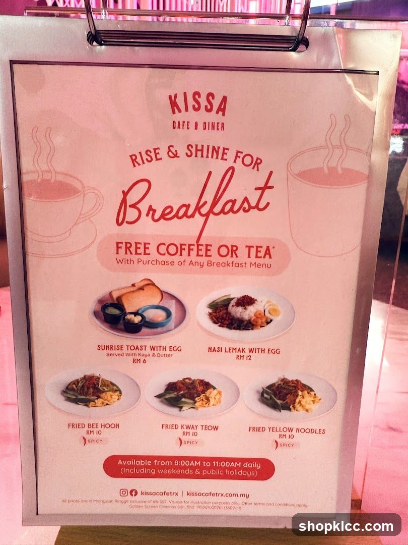 KISSA CAFE & DINER Breakfast Menu