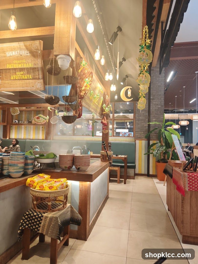 Restaurant Interior with Thai Decorations