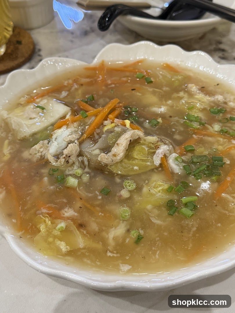 Soup with Shredded Chicken and Vegetables