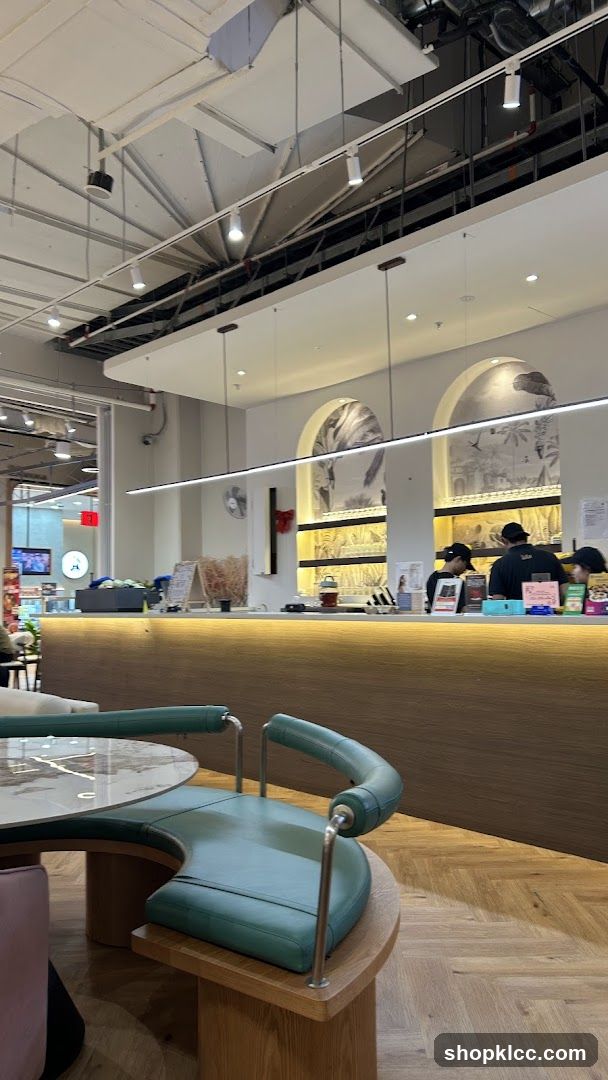 Cafe Interior with Seating and Counter