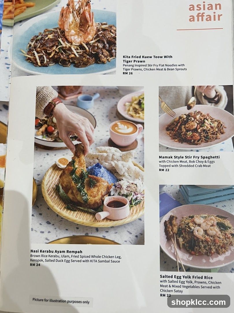 Asian Affair Menu