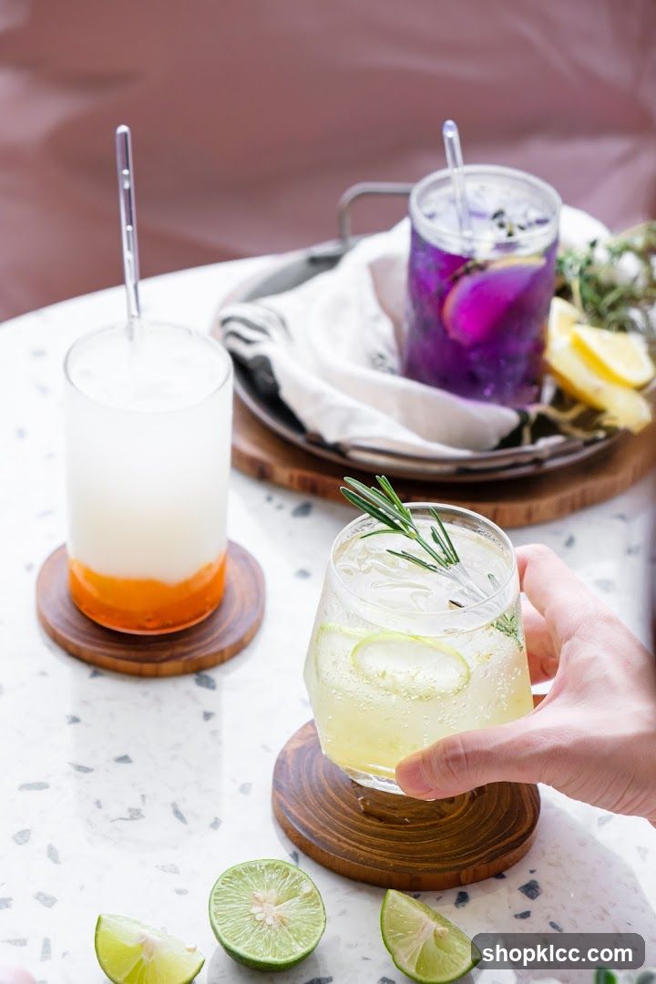 Two refreshing drinks on a table