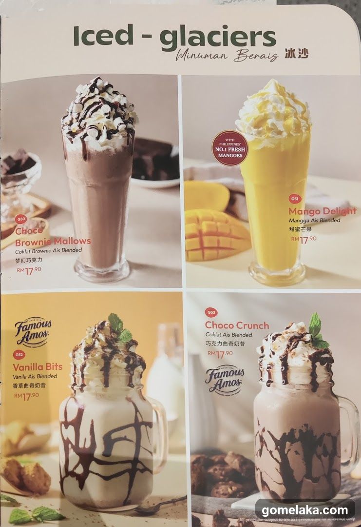 Iced-glaciers Menu