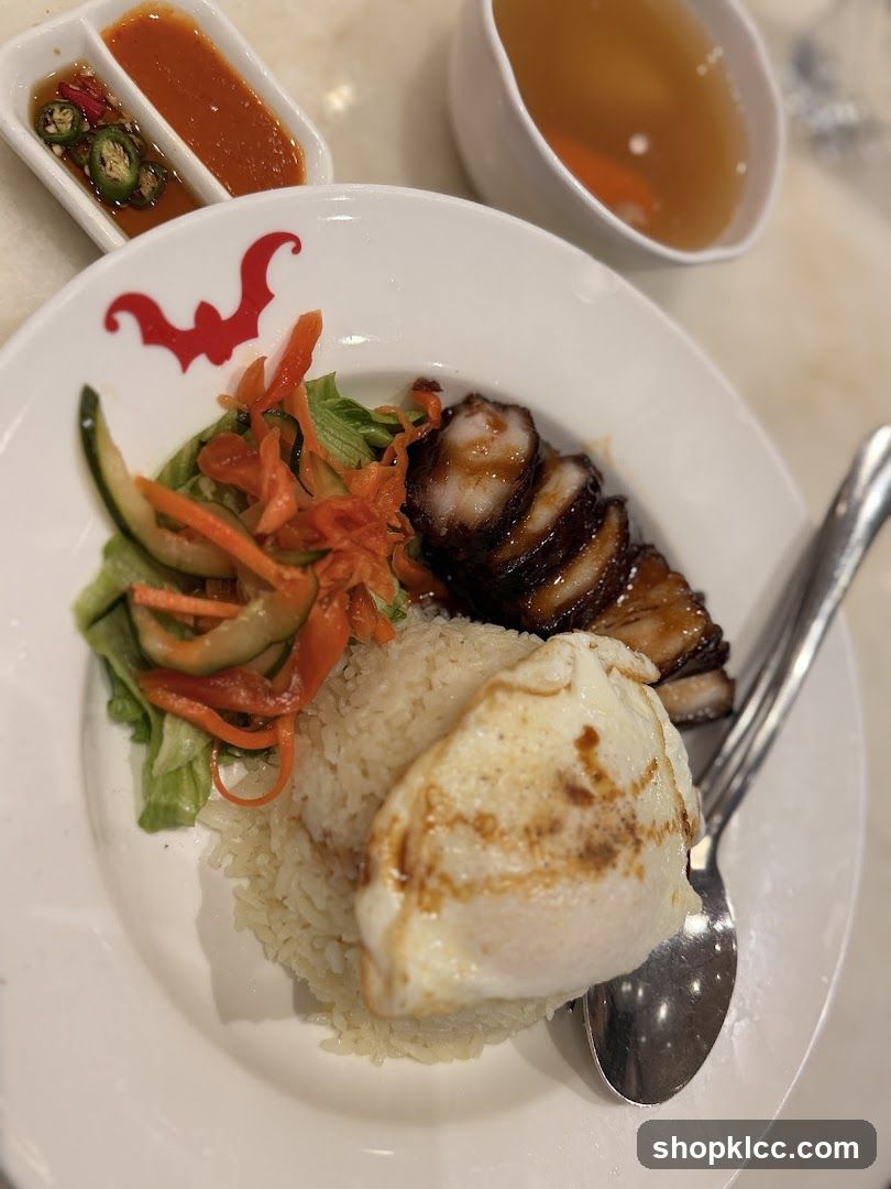 Roast Pork Rice with Egg and Soup