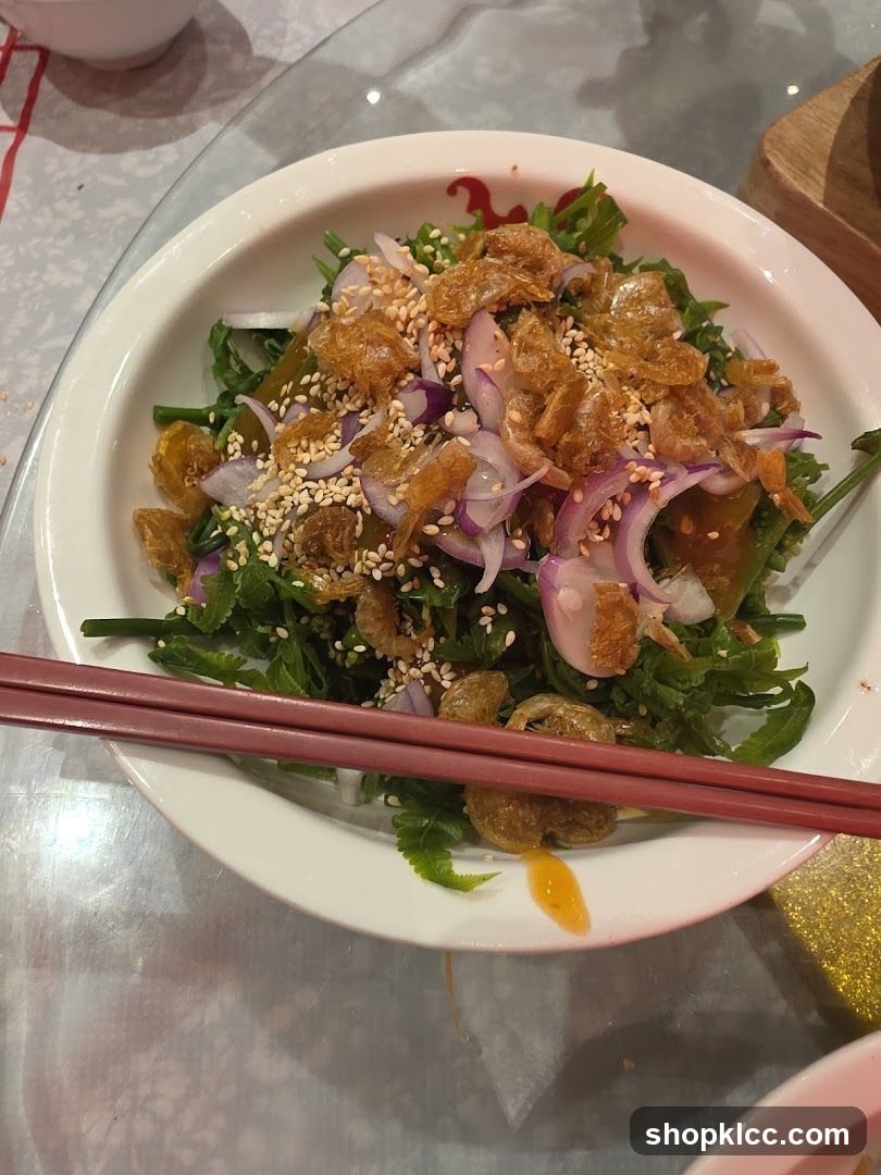 Vegetable Salad with Dried Shrimp and Sesame Seeds