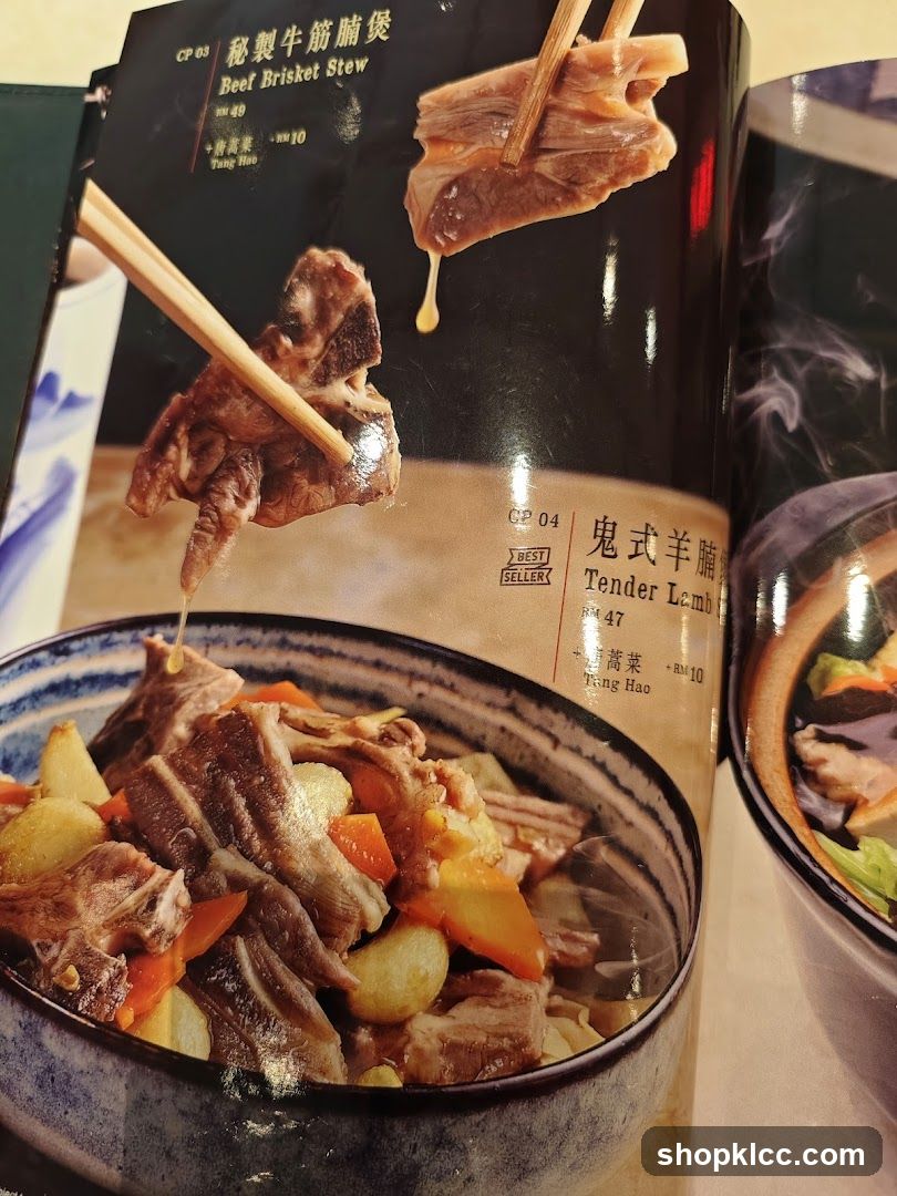 Menu Page with Stews
